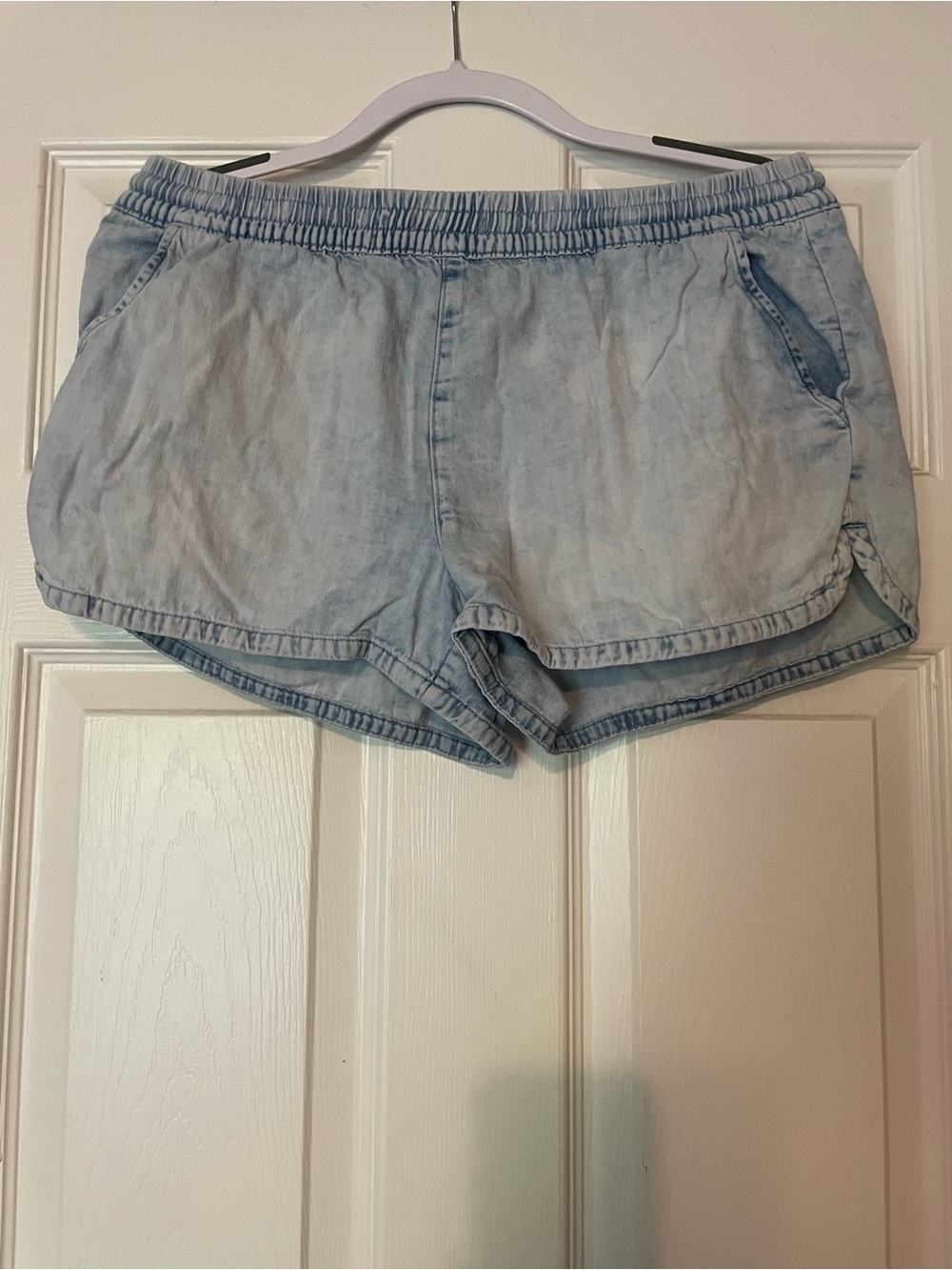 aerie Light Blue Elastic-Waist Athletic Shorts